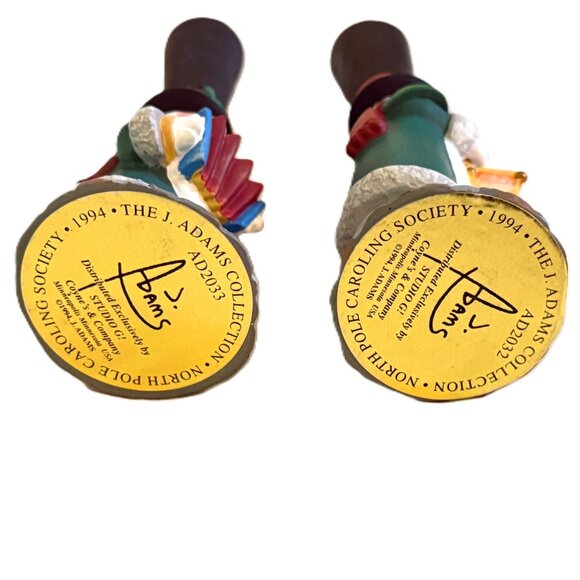 2 North Pole Caroling Society Elf Figurines Wick & Bellows w/Boxes Christmas - Picture 7 of 7